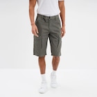 Bermuda cargo côtelé coton ceinturé gris homme à 20,99 € dans le catalogue La Halle