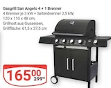 Aktuelles Gasgrill San Angelo 4 + 1 Brenner Angebot bei GLOBUS in Krefeld ab 165,00 €