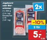 Jagdwurst oder Bierschinken für 5,00 € bei Netto Marken-Discount im Angebot Jagdwurst oder Bierschinken im aktuellen Netto Marken-Discount Prospekt