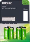 Piles rechargeables - TRONIC en promo chez Lidl Troyes à 3,99 €
