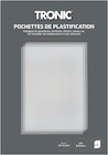 Pochettes de plastification - TRONIC en promo à 2,99 € chez Lidl Pochettes de plastification - TRONIC dans le catalogue Lidl