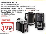 Aktuelle Wasserkocher Angebote bei GLOBUS in Rostock Aktuelles Kaffeeautomat CM1218 Angebot bei GLOBUS in Rostock ab 19,99 €
