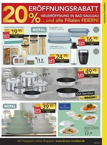 Pfanne im BRAUN Möbel-Center Prospekt "20% ERÖFFNUNGSRABATT" mit 4 Seiten (Reutlingen)