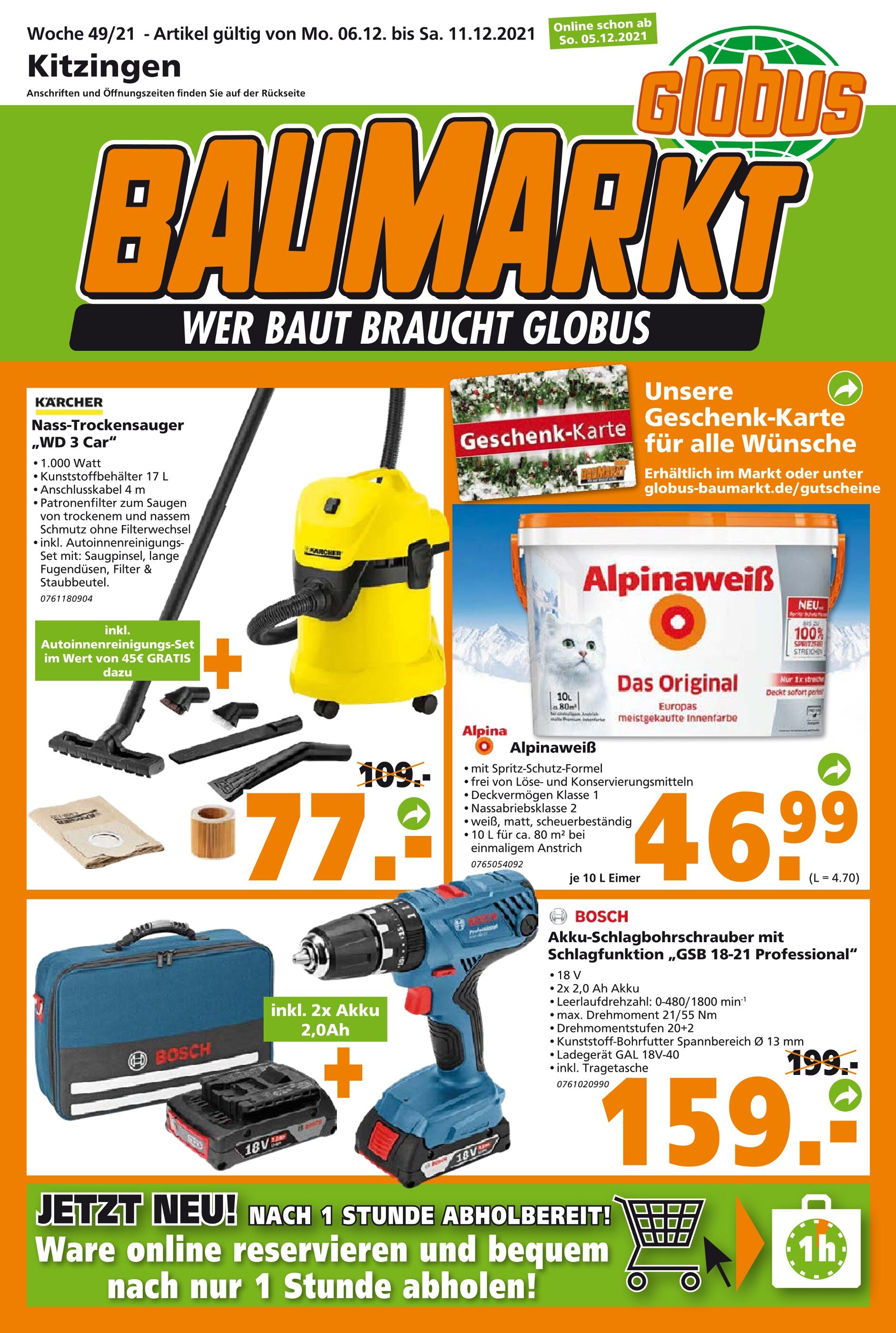 Globus-Baumarkt Prospekt für Würzburg mit 33 Seiten Globus-Baumarkt Prospekt für Würzburg: "Top Angebote", 33 Seiten, 05.12.2021 - 11.12.2021