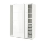 Schrankkombination weiß/weißes Glas 150x66x201 cm Angebote von PAX / FÄRVIK bei IKEA Nürtingen für 726,00 €