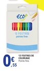 Promo 12 FEUTRES DE COLORIAGE à 0,55 € dans le catalogue E.Leclerc à Clichy-sous-Bois