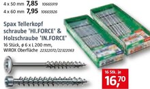 Tellerkopfschraube 'HI.FORCE' & Holzschraube 'IN.FORCE' bei BAUHAUS in Hagen Tellerkopfschraube 'HI.FORCE' & Holzschraube 'IN.FORCE' im Angebot bei BAUHAUS Hagen für 16,70 €