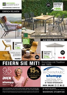Terrassenmöbel im Wohnparc Stumpp Prospekt "95 JAHRE DICK" mit 24 Seiten (Reutlingen)