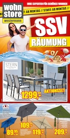 Gartenmöbel im wohnstore Westermann Prospekt in Lippstadt Aktueller wohnstore Westermann Prospekt mit Gartenmöbel, "SSV RÄUMUNG", Seite 1