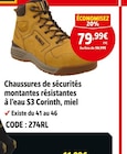 Chaussures de sécurités montantes résistantes à l'eau s3 corinth, miel en promo chez Screwfix Amiens à 79,99 €