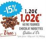 Ka're Fourrés Chocolat Noisettes - Grillon d'Or à 1,02 € dans le catalogue Naturalia