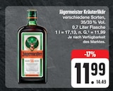 Jägermeister Kräuterlikör Angebote von Jägermeister bei E center Bayreuth für 11,99 €