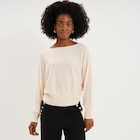 Pull encolure bateau manches longues beige femme - La Halle à Rouen Pull encolure bateau manches longues beige femme en promo chez La Halle Rouen à 19,99 €
