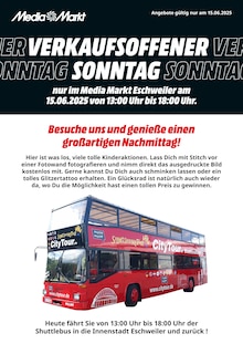MediaMarkt Saturn Prospekt "VERKAUFSOFFENER SONNTAG" mit  Seiten (Eschweiler)