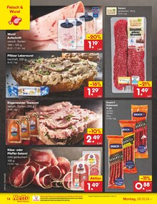 Wurst im Netto Marken-Discount Prospekt "Aktuelle Angebote" mit 57 Seiten (Pforzheim)