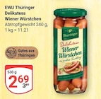 Delikatess Wiener Würstchen im Angebot bei GLOBUS in Salzgitter Delikatess Wiener Würstchen Angebote von EWU Thüringer bei GLOBUS Salzgitter für 2,69 €