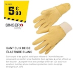 Promo Gant cuir beige élastique blanc à 5,90 € dans le catalogue Tout Faire à Bessoncourt