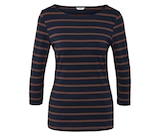 Gestreiftes Shirt mit 3/4-Arm, navy-cognac Angebote bei Tchibo im Supermarkt Bergisch Gladbach für 12,99 €