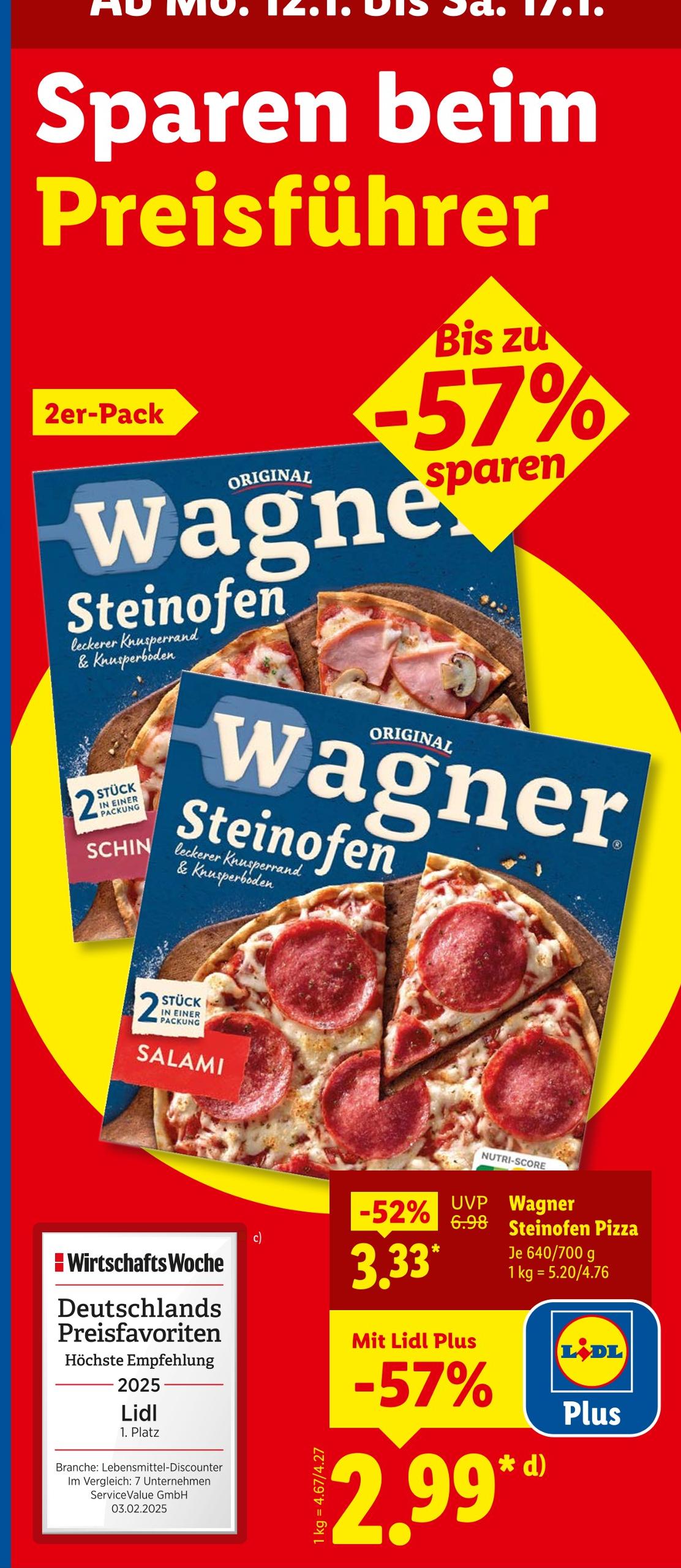 Steinofen Pizza Schinken