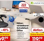 Höhenverstellbarer Schreibtisch Office Angebote von Juskys bei Netto Marken-Discount Bad Homburg für 119,99 €