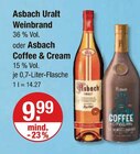Weinbrand oder Coffee & Cream von Asbach im aktuellen V-Markt Prospekt