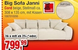 Big Sofa Janni im aktuellen Prospekt bei Die Möbelfundgrube in Trittenheim