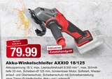RHG Baucentrum Bernsbach - Akku-Winkelschleifer AXXIO 18/125 Angebot im Prospekt Akku-Winkelschleifer AXXIO 18/125 bei RHG Baucentrum im Bernsbach Prospekt für 79,99 €
