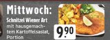 Schnitzel Wiener Art mit hausgemachtem Kartoffelsalat Angebote bei E center Recklinghausen für 9,90 €