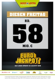 Westlotto Prospekt: "Diesen Freitag rd. 58 Mio. €", 3 Seiten, 25.09.2024 - 27.09.2024