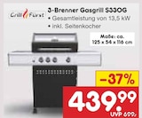 3-Brenner Gasgrill S33OG im Angebot bei Netto Marken-Discount in Straubing 3-Brenner Gasgrill S33OG Angebote von Grillfürst bei Netto Marken-Discount Straubing für 439,99 €