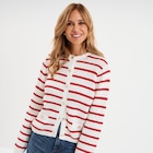 Gilet effet ajouré manches longues coton ecru femme à 25,99 € dans le catalogue La Halle