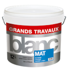 PEINTURE GRAND TRAVAUX MURS & PLAFONDS BLANC MAT 12L en promo chez Décor Discount Romans-sur-Isère à 26,90 €