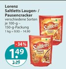 Cracker im V-Markt Prospekt Saltletts Laugencracker von Lorenz im aktuellen V-Markt Prospekt für 1,49 €