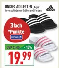 UNISEX ADILETTEN "Aqua" Angebote von Adidas bei Marktkauf Neuss für 19,99 €