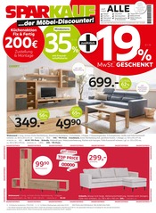 Polstermöbel im Sparkauf Prospekt in Heilbronn Aktueller Sparkauf Prospekt mit Polstermöbel, "...der Möbel-Discounter!", Seite 1