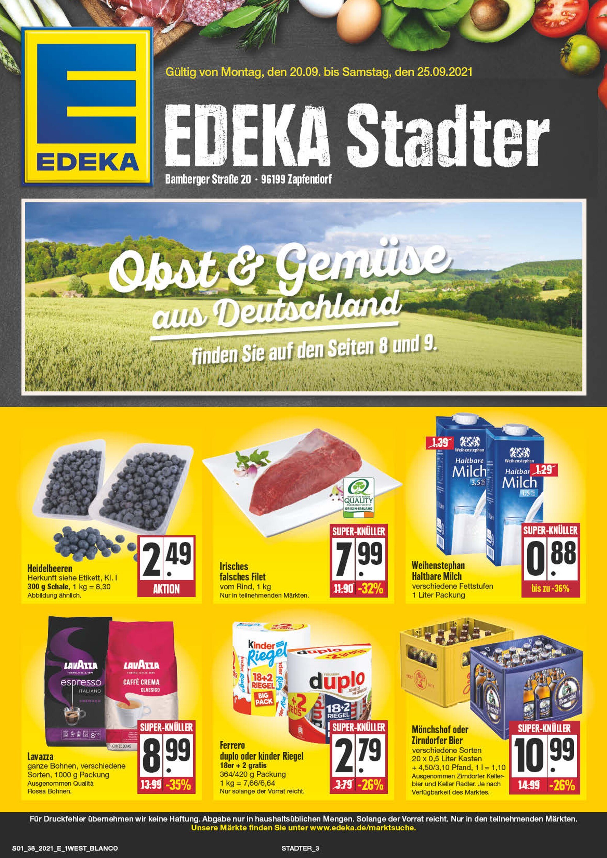 EDEKA Prospekt für Bad Staffelstein mit 36 Seiten EDEKA Prospekt für Bad Staffelstein: "Wir lieben Lebensmittel!", 36 Seiten, 20.09.2021 - 25.09.2021