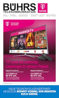 Aktueller Telekom Partner Bührs Melle Prospekt "TV und StreamingLieblinge in einem Paket" Seite 1 von 8 Seiten