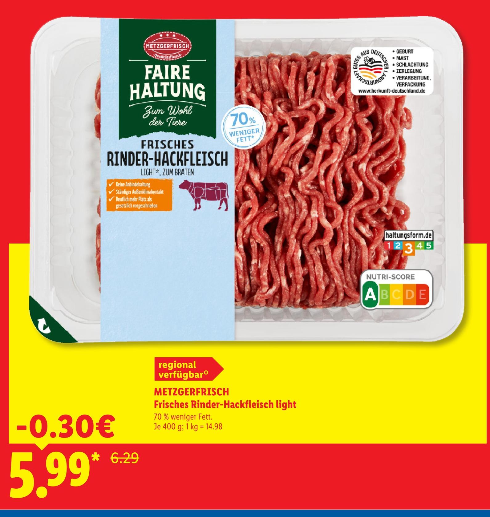 Frisches Rinder-Hackfleisch light
