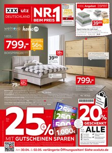 Boxspringbett im XXXLutz Möbelhäuser Prospekt "NR. 1 BEIM PREIS" mit 24 Seiten (Frankfurt (Main))