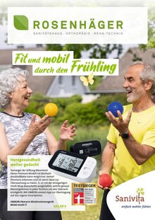 Blutdruckmessgerät im Sanitätshaus Rosenhäger GmbH Prospekt "Fit und mobil durch den Frühling" mit 6 Seiten (Bielefeld)