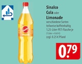 Aktuelles Sinalco Cola oder Limonade Angebot bei famila Nordost in Flensburg ab 0,79 €