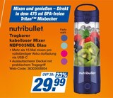 expert Lauterach - Tragbarer kabelloser Mixer NBP003NBL Blau Angebot im Prospekt Tragbarer kabelloser Mixer NBP003NBL Blau bei expert im Lauterach Prospekt für 29,99 €