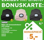 Mütze mit herausnehmbarer LED-Lampe von Primaster im aktuellen Globus-Baumarkt Prospekt
