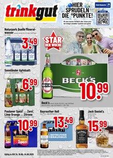 Trinkgut Prospekt der Woche "Aktuelle Angebote" Seite 1, 10.06.2025 bis 14.06.2025 für Weissach Aktueller Trinkgut Prospekt "Aktuelle Angebote" Seite 1 von 8 Seiten für Weissach