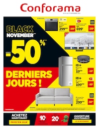 Catalogue Meubles & Décoration Conforama en cours à Orvault et alentours, Black November jusqu'à -50% derniers jours !, 8 pages, 21/11/2023 - 27/11/2023
