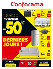 Catalogue Meubles & Décoration Conforama en cours à Rezé et alentours, "Black November jusqu'à -50% derniers jours !", 8 pages, 21/11/2023 - 27/11/2023