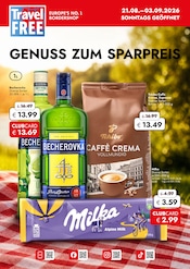 Travel FREE Supermarkt Prospekt der aktuellen Woche mit 11 Seiten, gĂŒltig von 21.08.2026 bis 03.09.2026, in BĂ€renstein und Umgebung Aktueller Travel FREE Supermarkt Prospekt in BĂ€renstein und Umgebung, "GENUSS ZUM SPARPREIS" mit 11 Seiten, 21.08.2026 - 03.09.2026