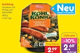 Grünkohl mit Pinkel und Kartoffeln im Angebot bei Netto Marken-Discount in Hannover Grünkohl mit Pinkel und Kartoffeln Angebote von Kohlkönig bei Netto Marken-Discount Hannover für 2,69 €