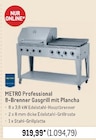 8-Brenner Gasgrill mit Plancha Angebote von METRO Professional bei METRO Eisenach für 1.094,79 €