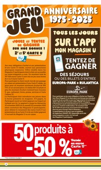 Prospectus U Express de la semaine "ANNIVERSAIRE 1975 - 2025 : 50 ans à vos cotés ! " avec 2 pages, valide du 12/11/2025 au 23/11/2025 pour Lyon et alentours